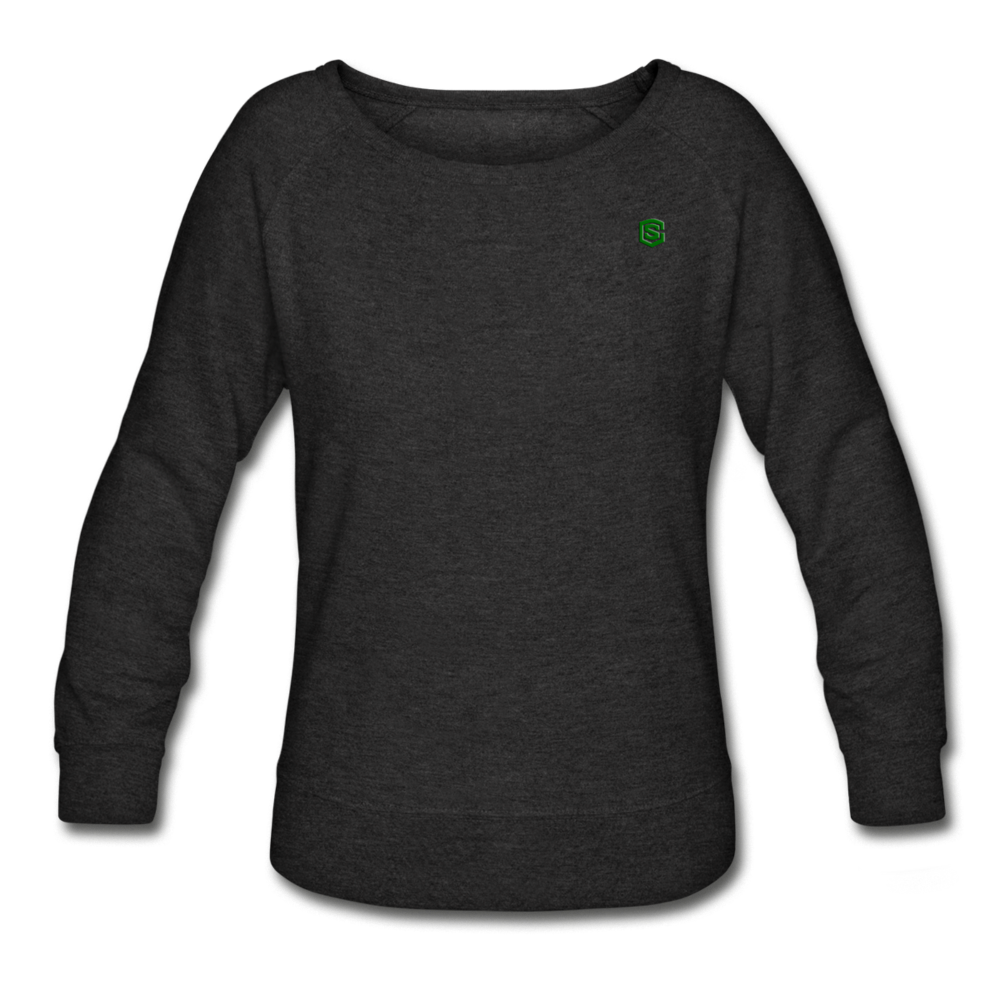 Women’s Crewneck Sweatshirt  WITH GREEN  LOGO - heather black
