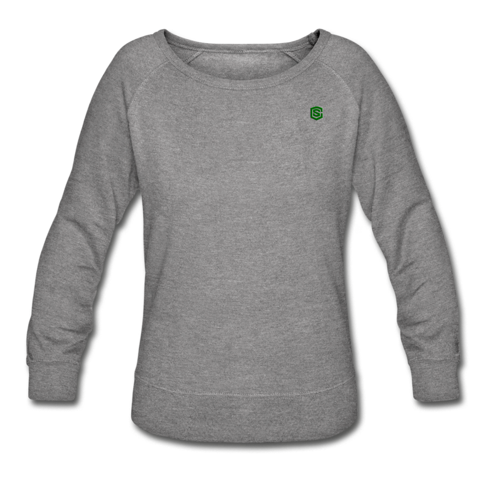 Women’s Crewneck Sweatshirt  WITH GREEN  LOGO - heather gray