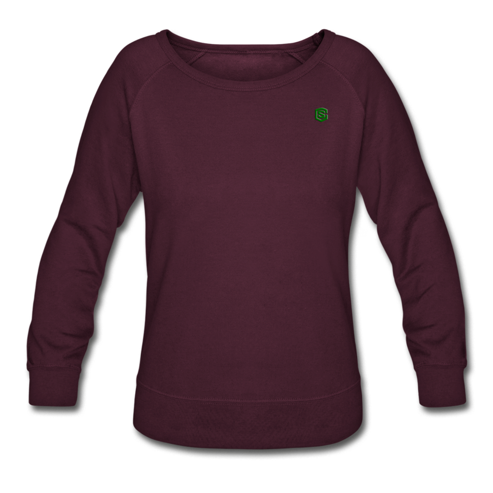 Women’s Crewneck Sweatshirt  WITH GREEN  LOGO - plum