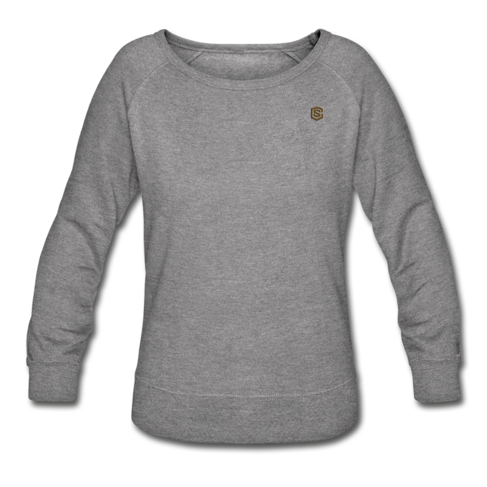Women’s Crewneck Sweatshirt  WITH  BROWN LOGO - heather gray