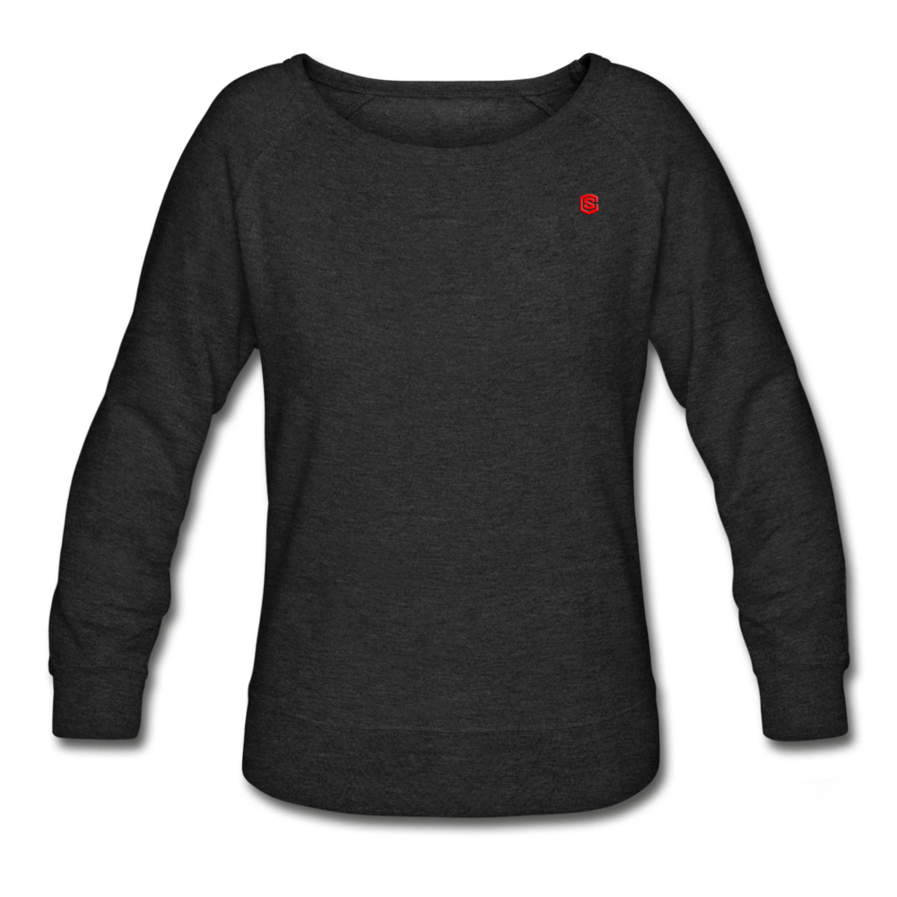 Women’s Crewneck Sweatshirt  WITH RED  LOGO - heather black