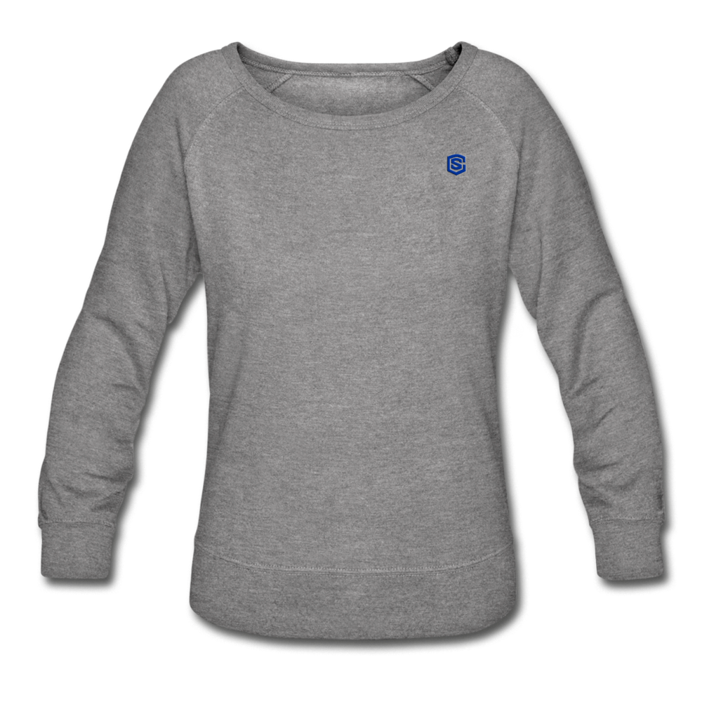 Women’s Crewneck Sweatshirt  WITH BLUE  LOGO - heather gray