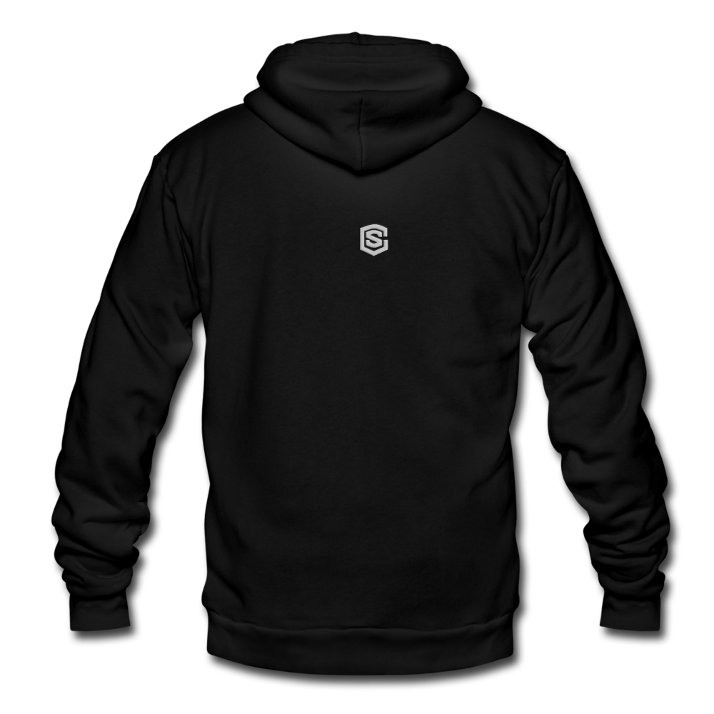 Unisex Fleece Zip Hoodie WITH SILIVER LOGO - black