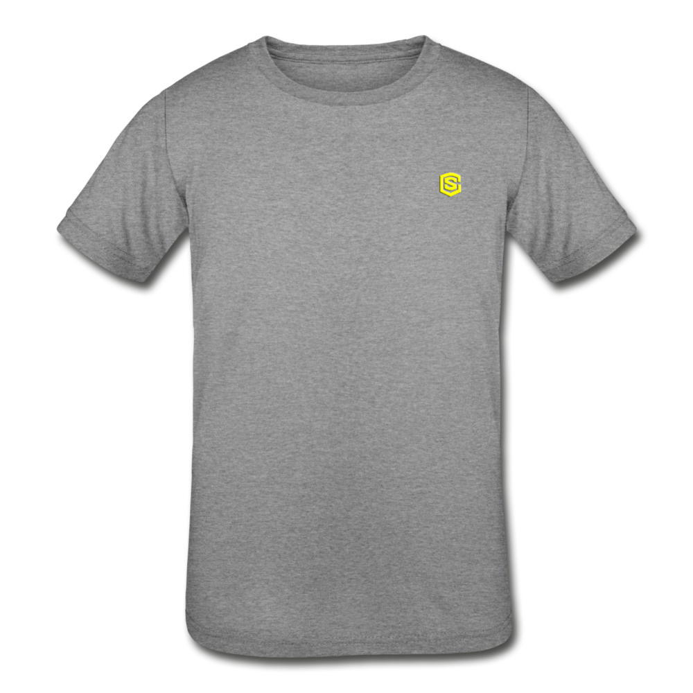 Kids' Tri-Blend T-Shirt WITH YELLOW LOGO - heather gray