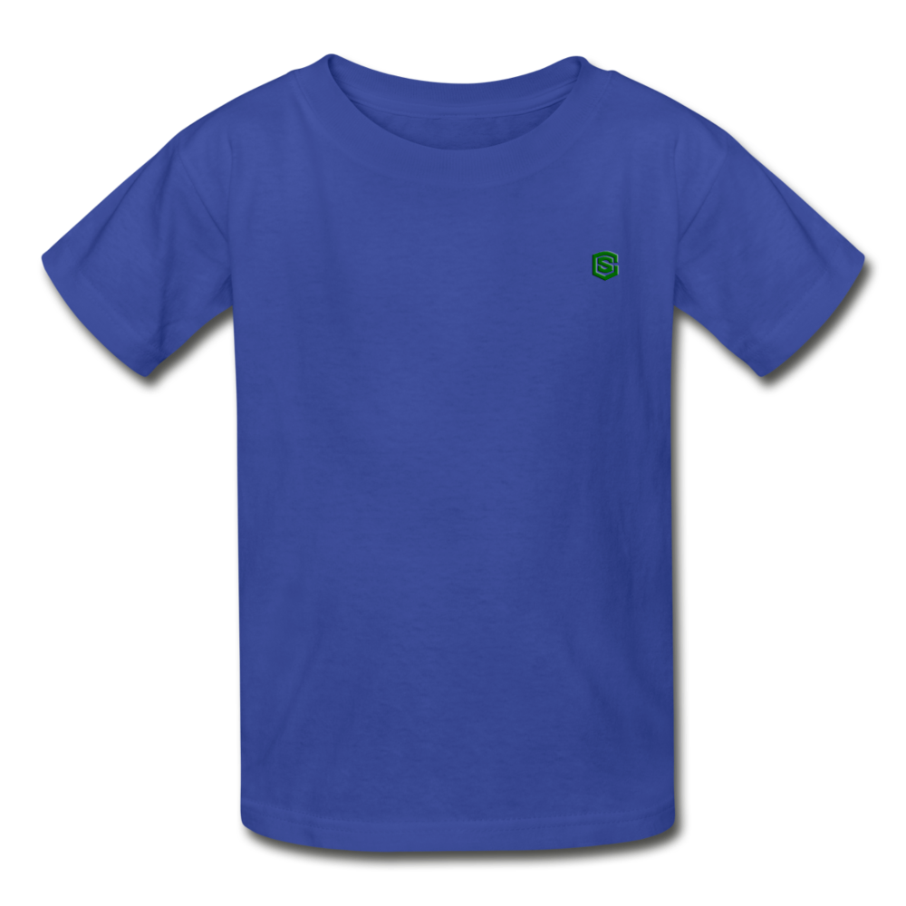 Hanes Youth Tagless T-Shirt WITH GREEN LOGO - royal blue