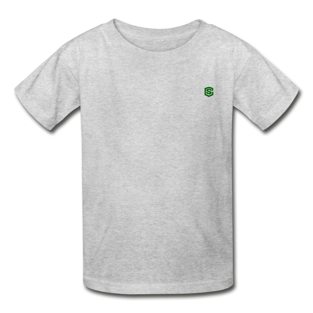 Hanes Youth Tagless T-Shirt WITH GREEN LOGO - heather gray
