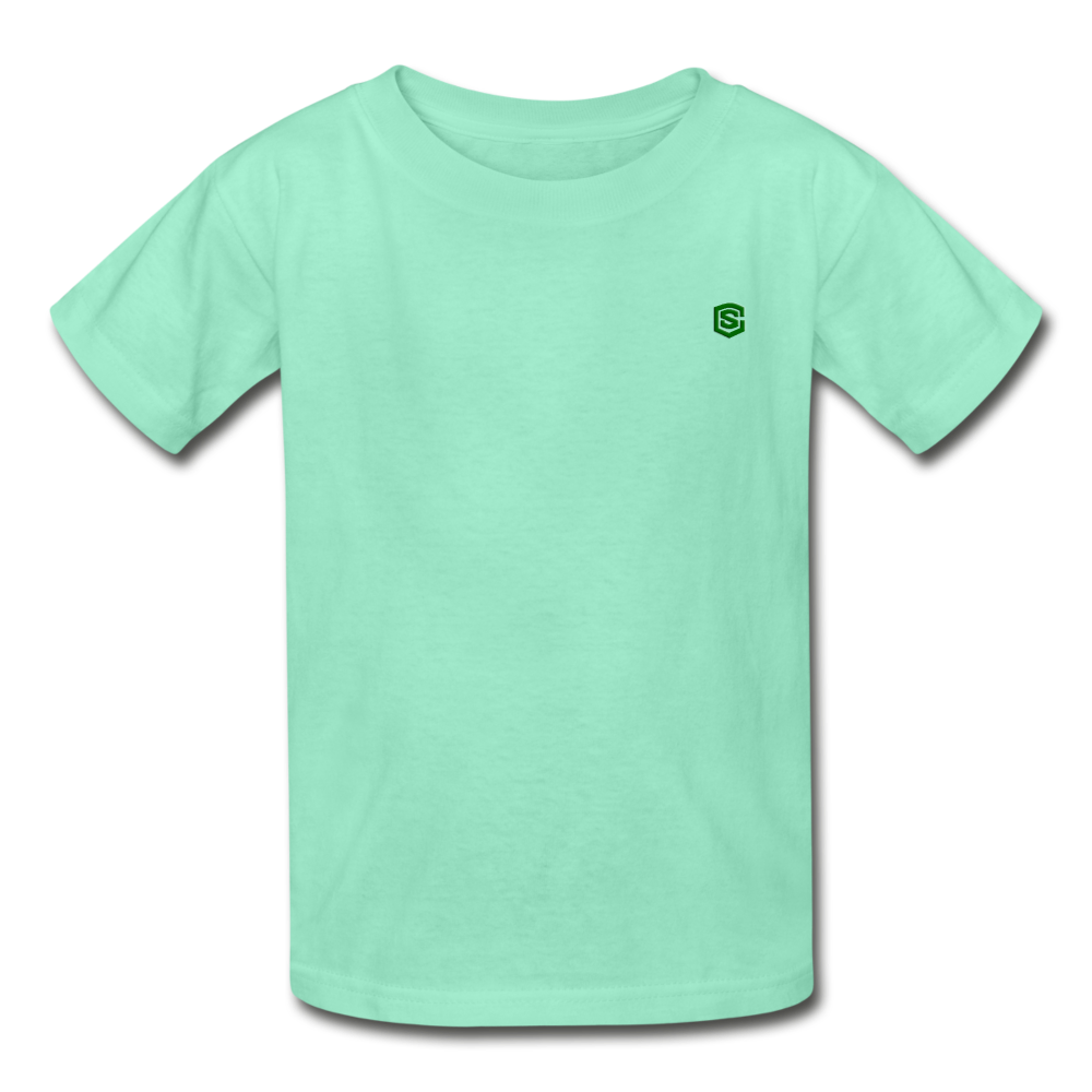 Hanes Youth Tagless T-Shirt WITH GREEN LOGO - deep mint