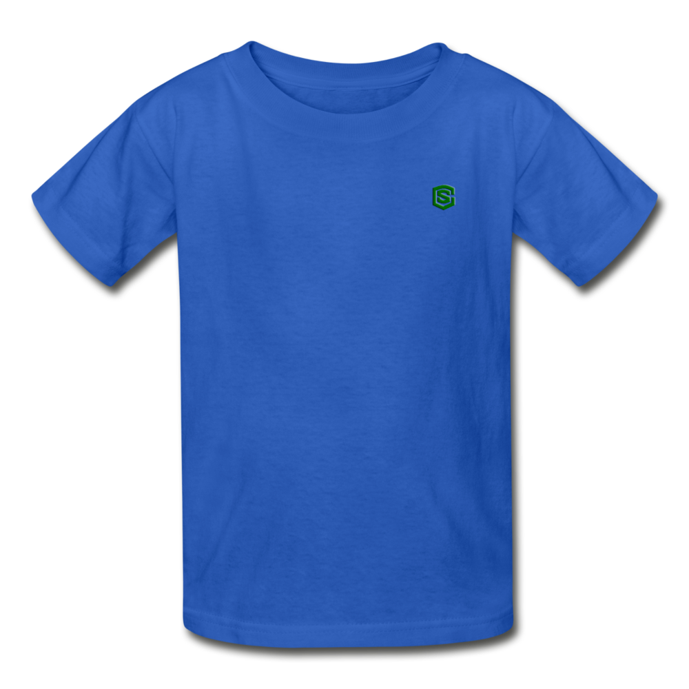 Gildan Ultra Cotton Youth T-Shirt WITH GREEN LOGO - royal blue