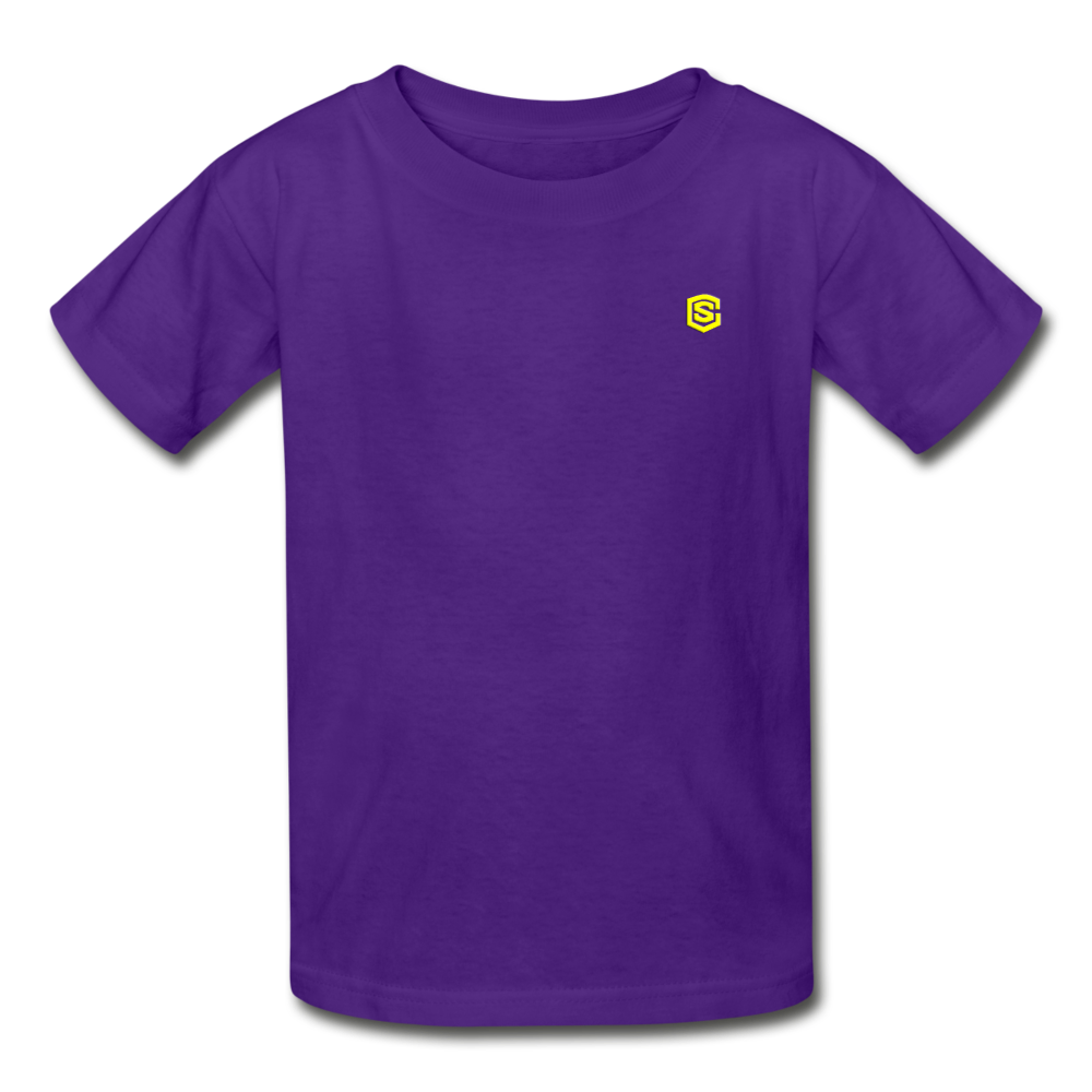 Gildan Ultra Cotton Youth T-Shirt WITH YELLOW LOGO - purple