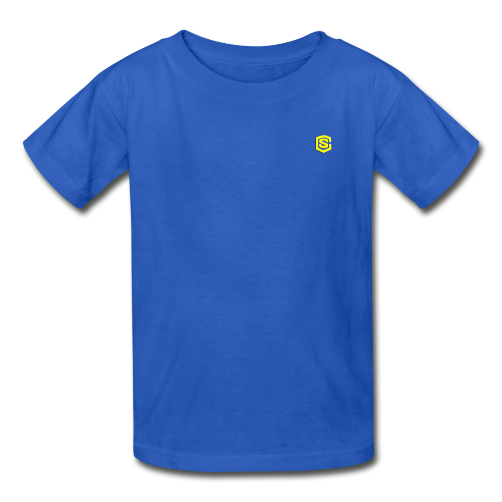 Gildan Ultra Cotton Youth T-Shirt WITH YELLOW LOGO - royal blue