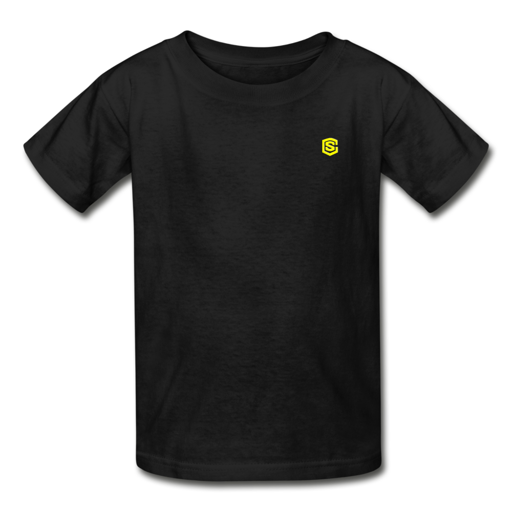 Gildan Ultra Cotton Youth T-Shirt WITH YELLOW LOGO - black
