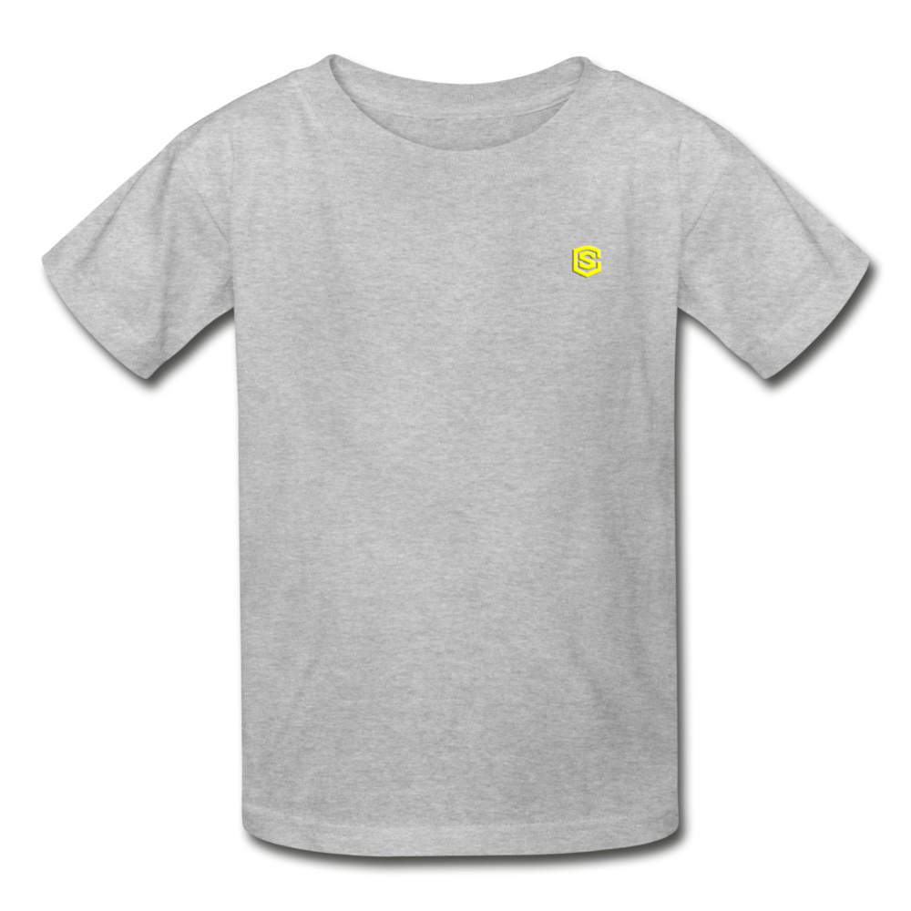 Gildan Ultra Cotton Youth T-Shirt WITH YELLOW LOGO - heather gray