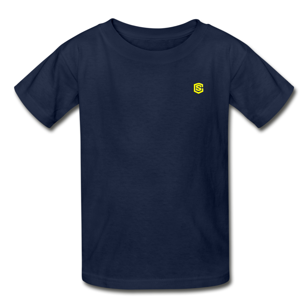 Gildan Ultra Cotton Youth T-Shirt WITH YELLOW LOGO - navy