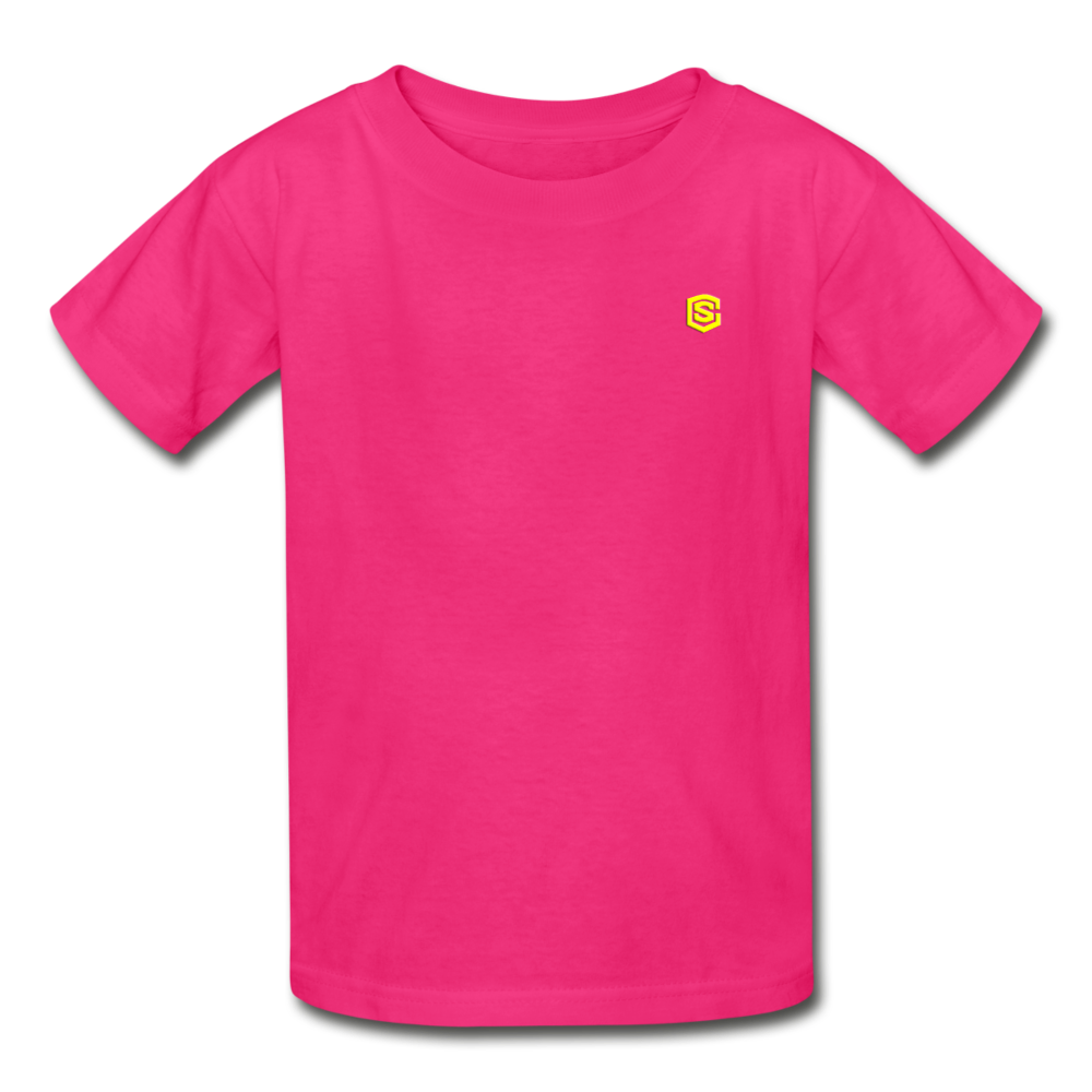 Gildan Ultra Cotton Youth T-Shirt WITH YELLOW LOGO - fuchsia