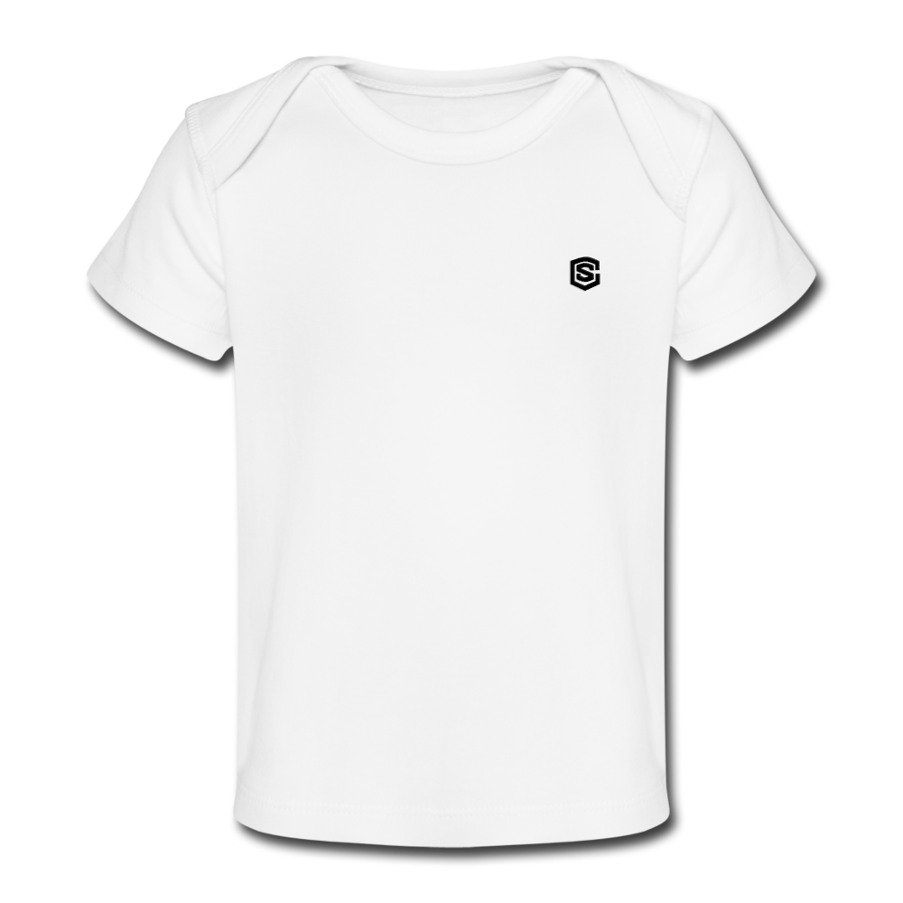 Organic Baby T-Shirt WITH BLACK LOGO - white