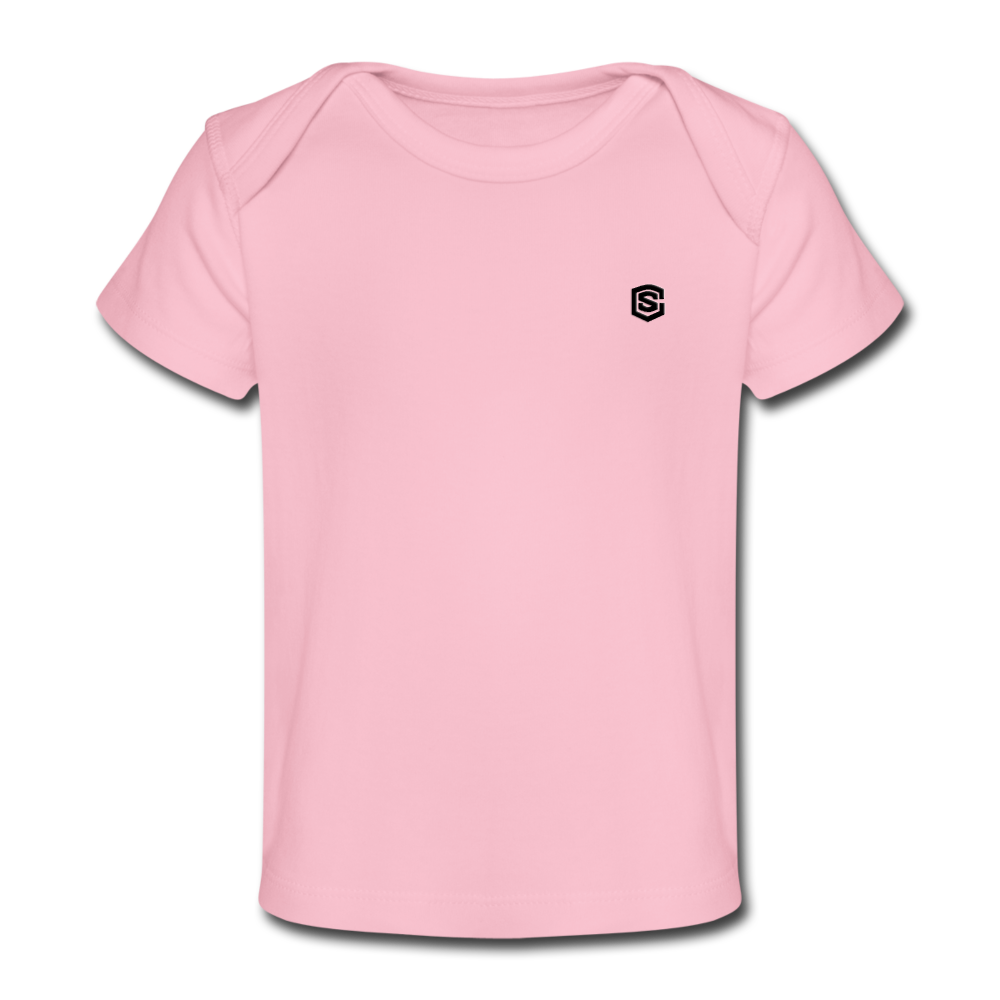 Organic Baby T-Shirt WITH BLACK LOGO - light pink