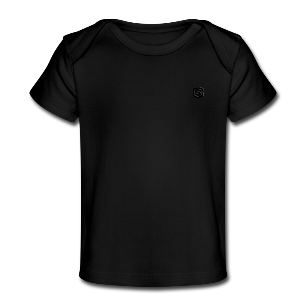 Organic Baby T-Shirt WITH BLACK LOGO - black