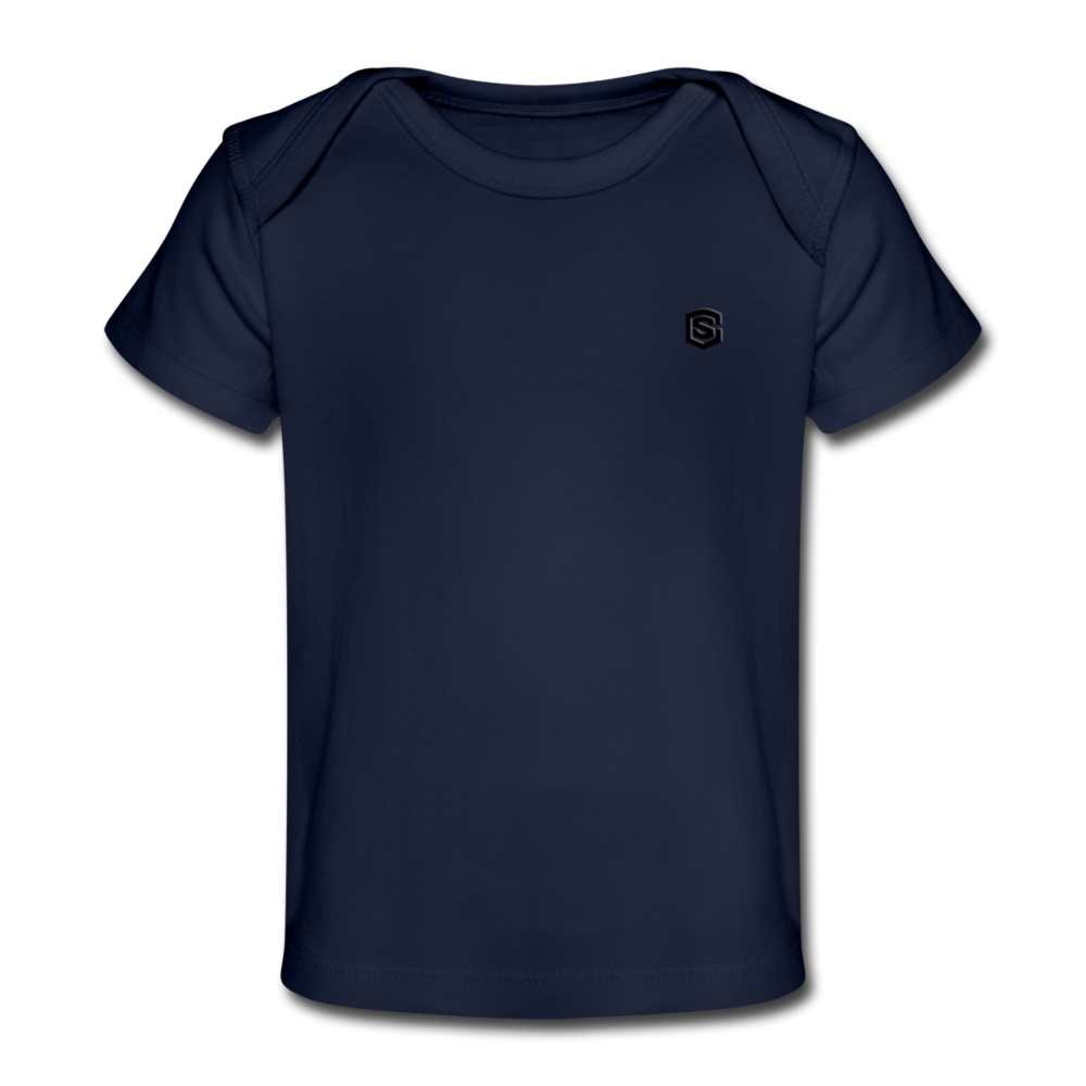 Organic Baby T-Shirt WITH BLACK LOGO - dark navy