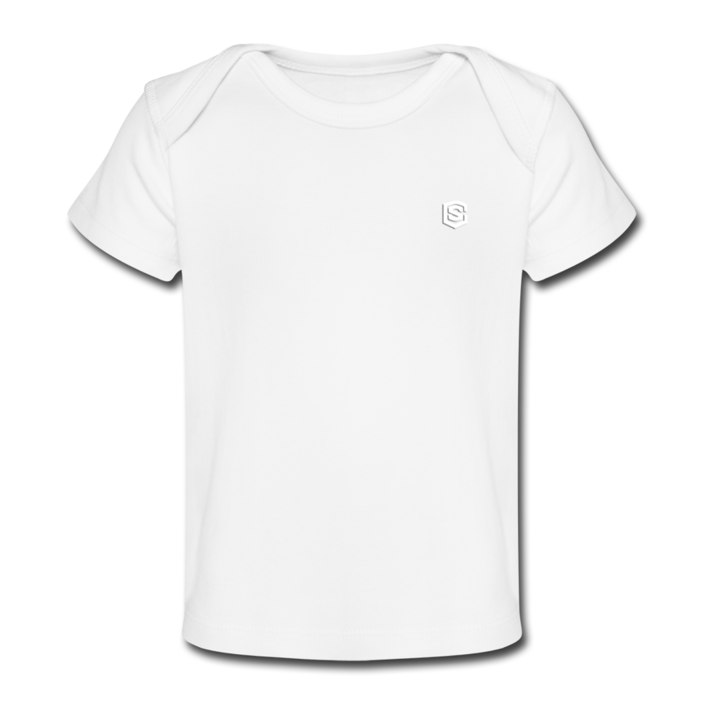 Organic Baby T-Shirt WITH WHITE LOGO - white