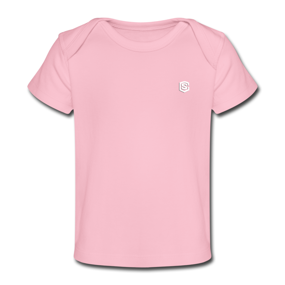 Organic Baby T-Shirt WITH WHITE LOGO - light pink