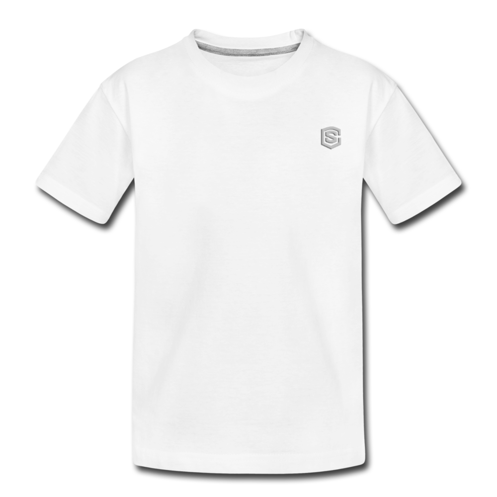Toddler Premium T-Shirt WITH SILIVER LOGO - white