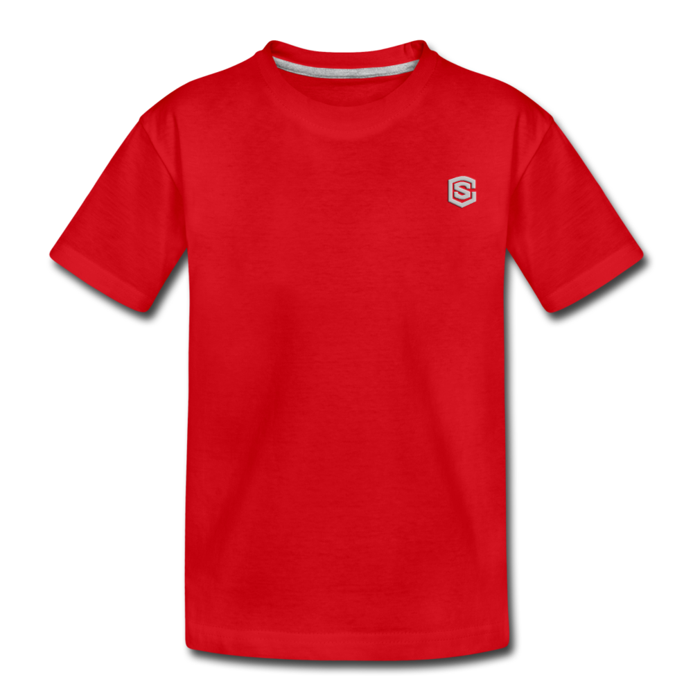 Toddler Premium T-Shirt WITH SILIVER LOGO - red