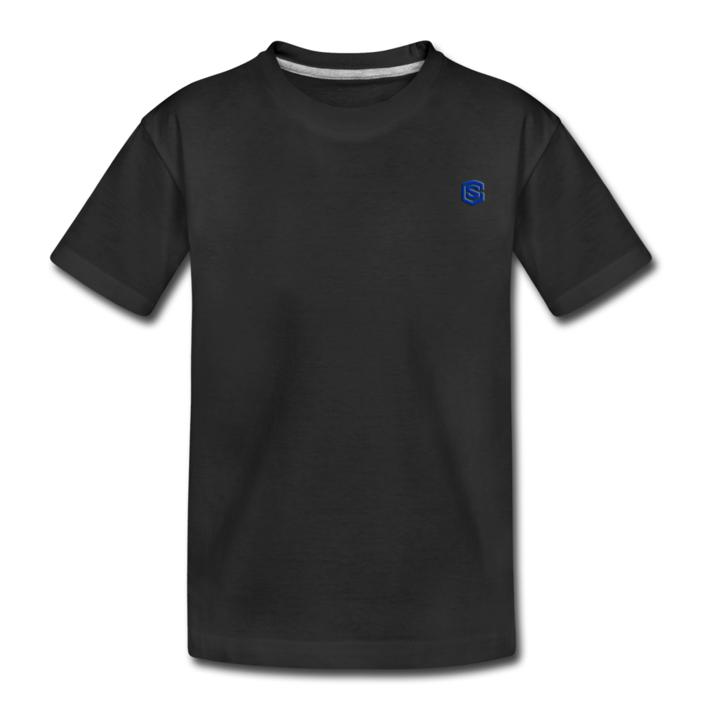 Toddler Premium Organic T-Shirt WITH BLUE LOGO - black