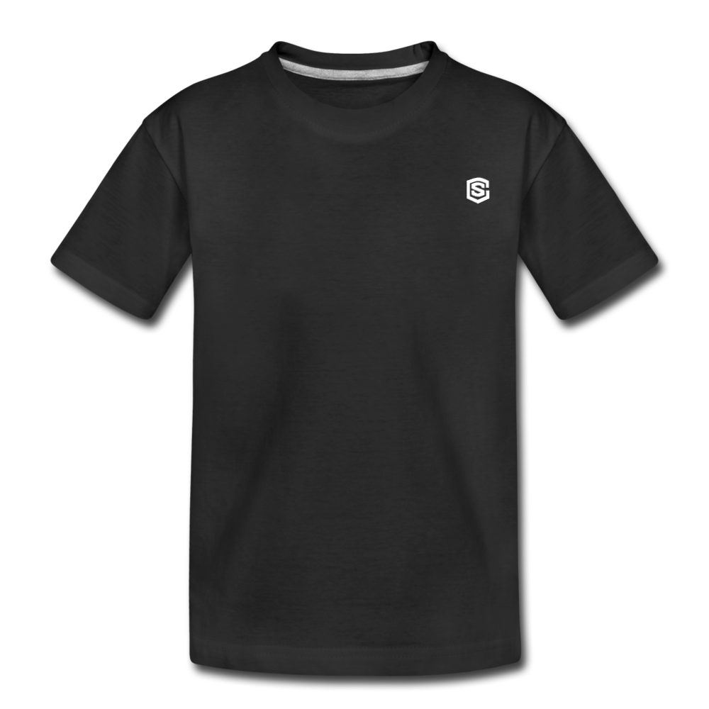 Toddler Premium Organic T-Shirt WITH WHITE LOGO - black