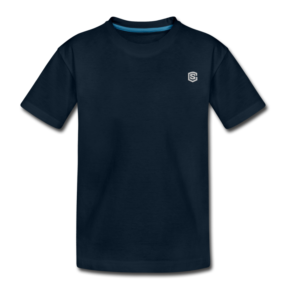 Toddler Premium Organic T-Shirt WITH SILIVER LOGO - deep navy