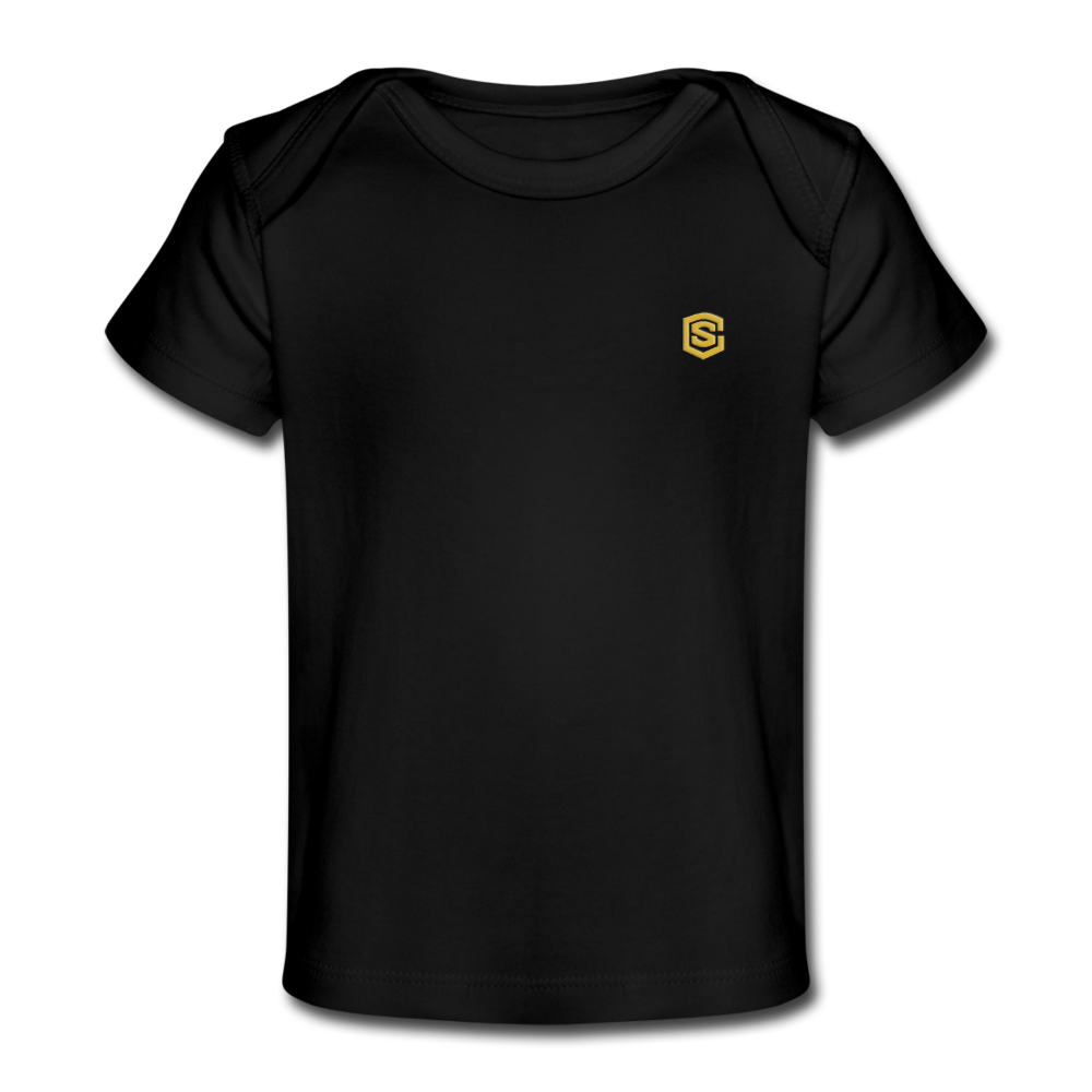 Organic Baby T-Shirt WITH GOLD LOGO - black