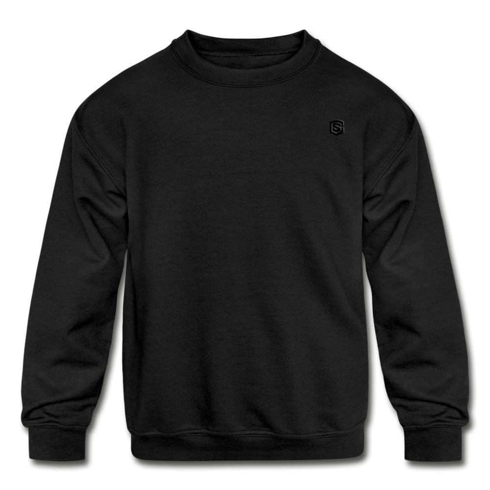 Kids' Crewneck Sweatshirt WITH BLACK LOGO - black
