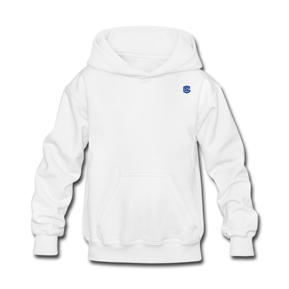 Kids' Hoodie WITH BLUE LOGO - white