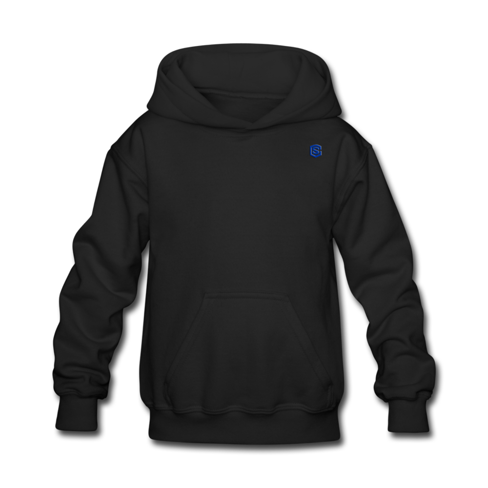 Kids' Hoodie WITH BLUE LOGO - black