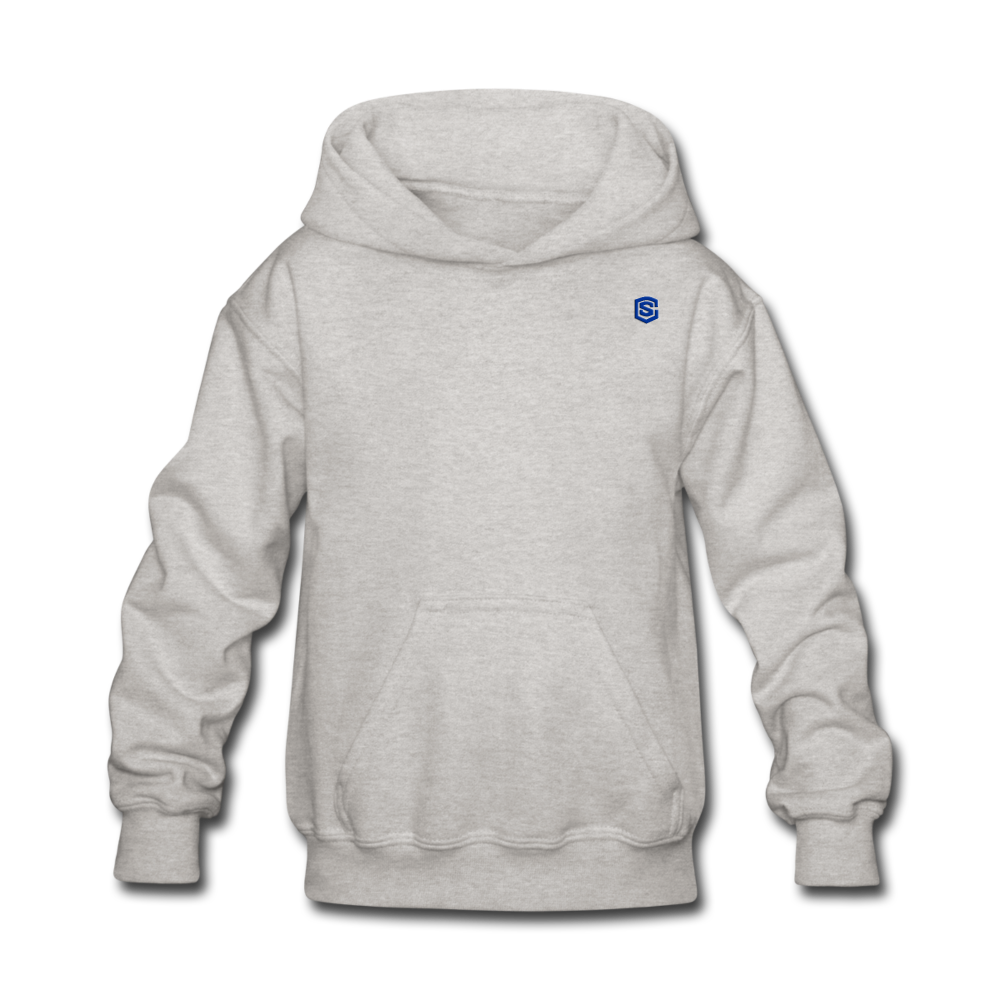 Kids' Hoodie WITH BLUE LOGO - heather gray