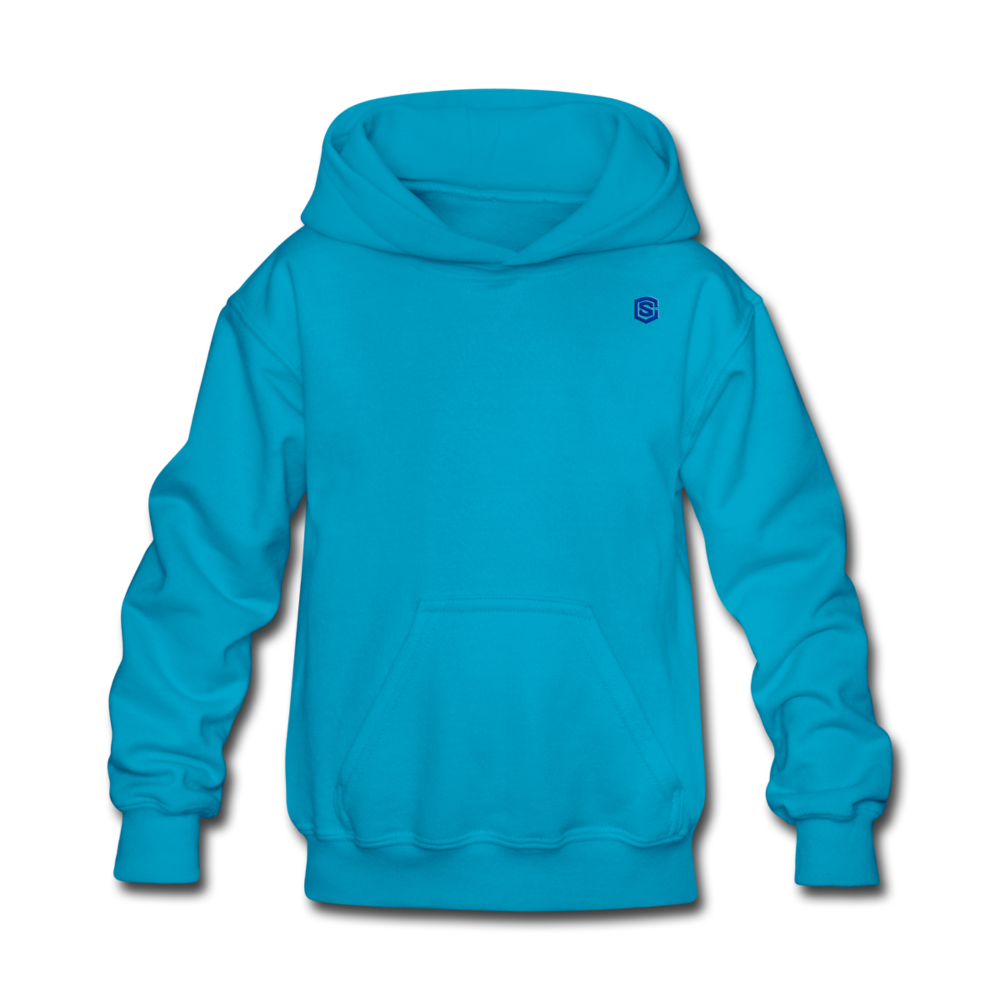 Kids' Hoodie WITH BLUE LOGO - turquoise