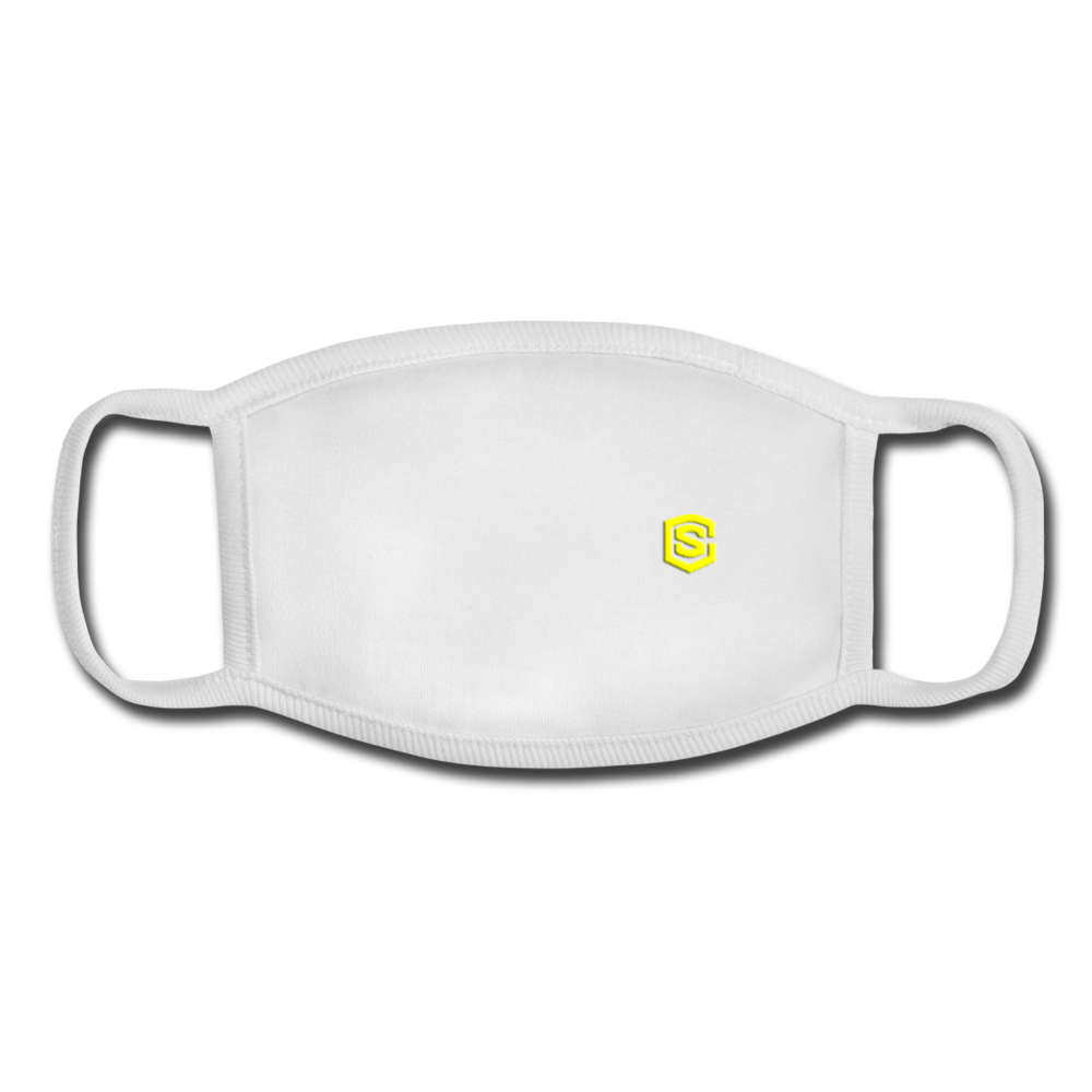 Youth Face Mask WITH YELLOW LOGO - white/white