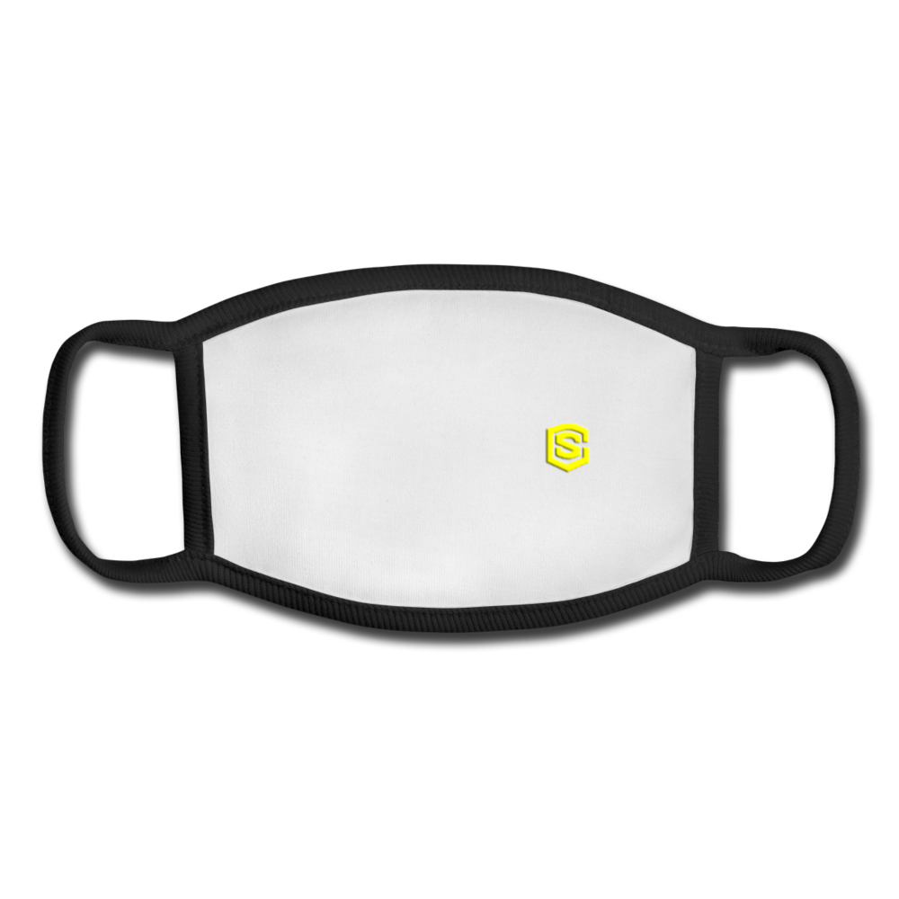Youth Face Mask WITH YELLOW LOGO - white/black