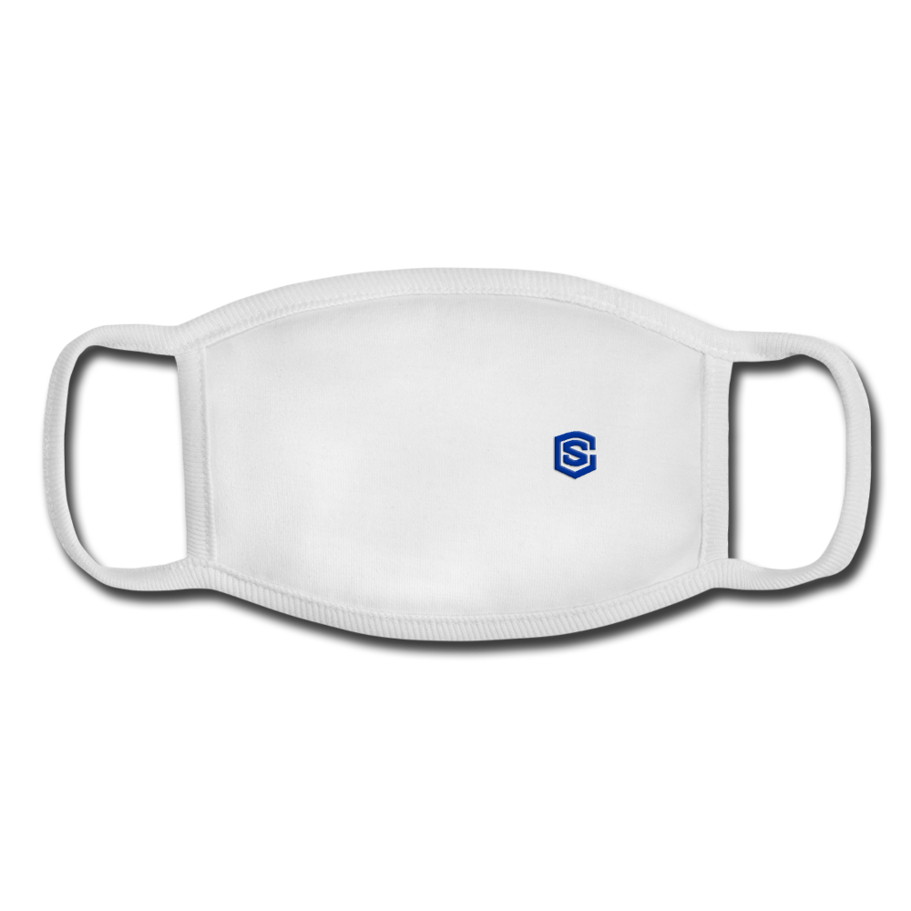 Youth Face Mask WITH BLUE LOGO - white/white