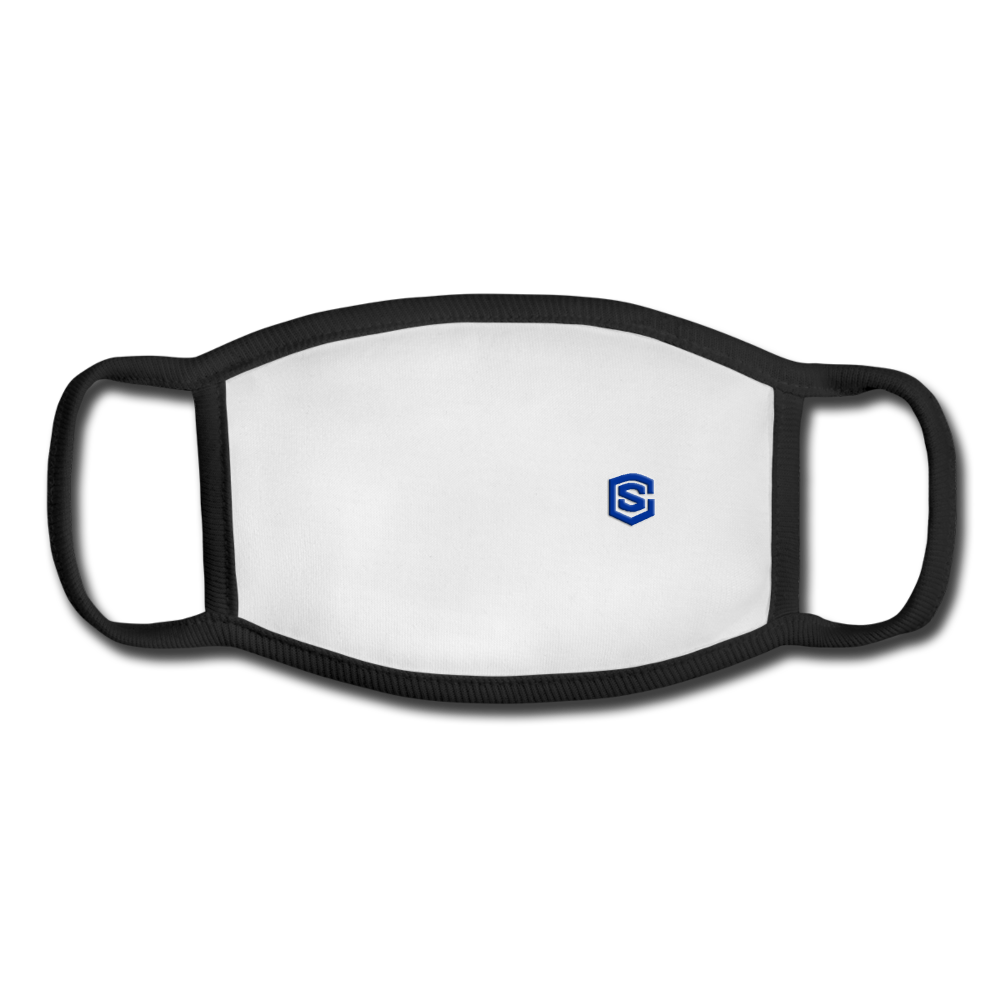 Youth Face Mask WITH BLUE LOGO - white/black