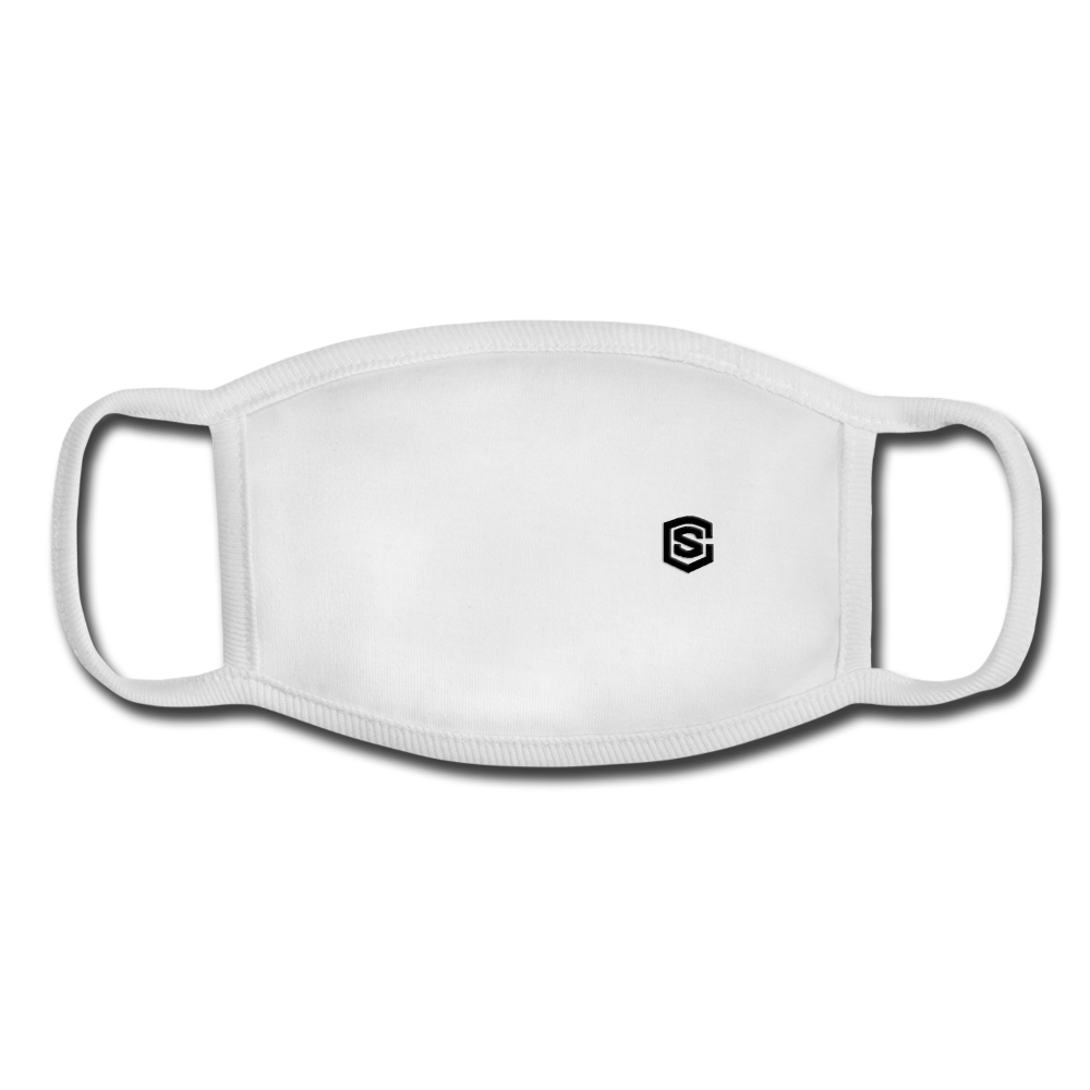 Youth Face Mask WITH BLACK LOGO - white/white