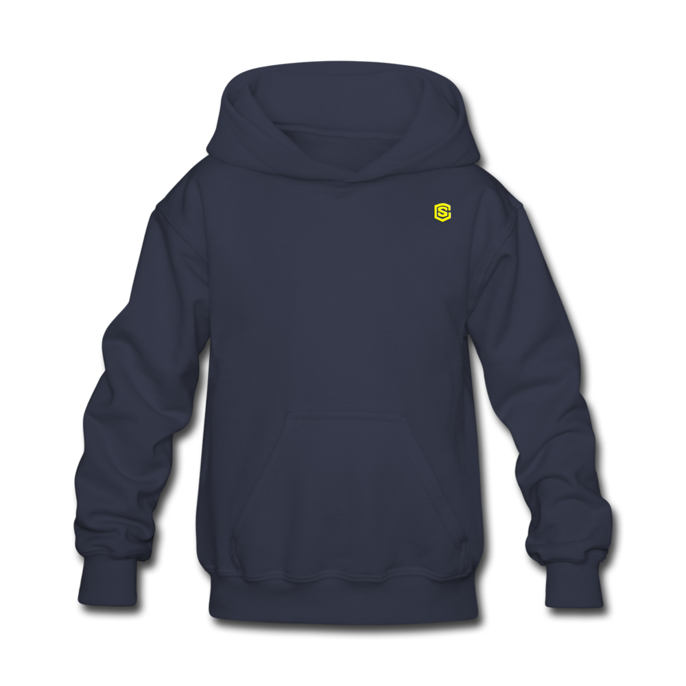 Kids' Hoodie WITH YELLOW LOGO - navy