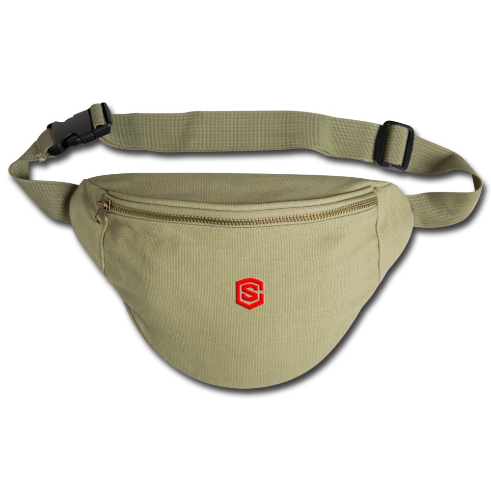 Fanny Pack | Comfort Colors 344 WITH RED LOGO - khaki