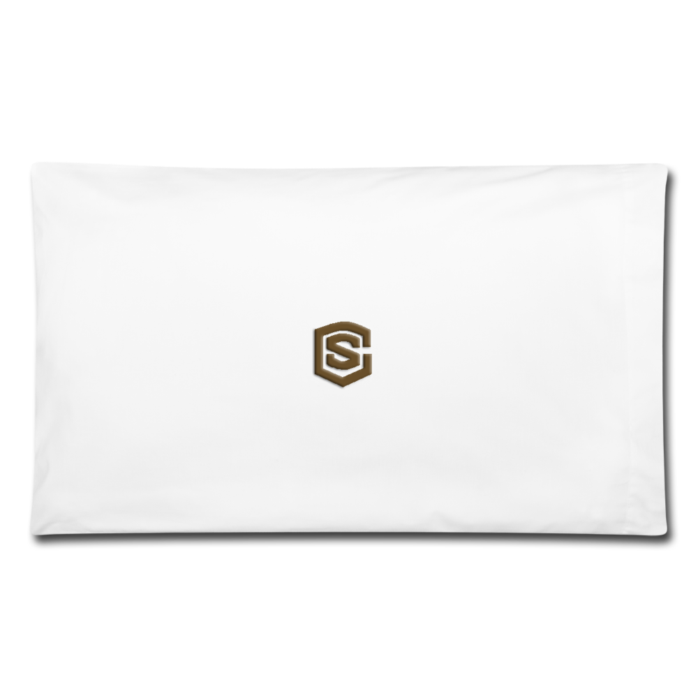 Pillowcase 32'' x 20'' WITH BROWN LOGO - white