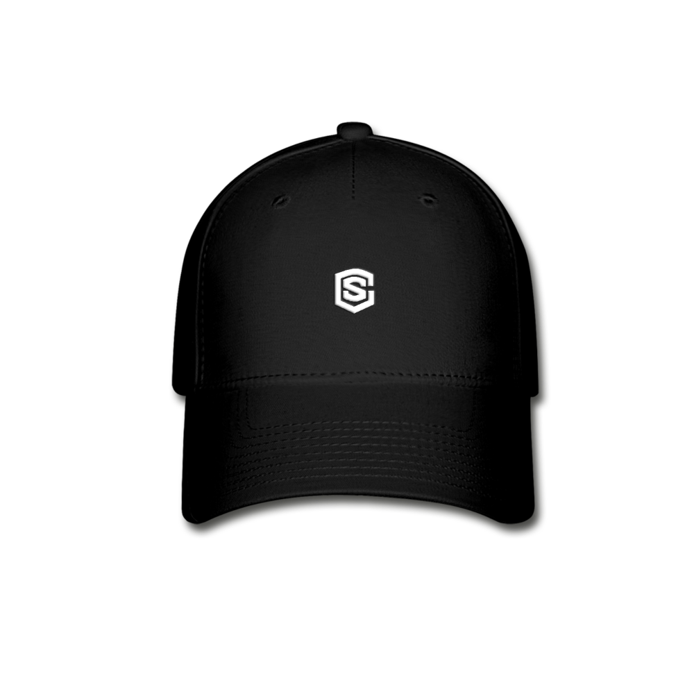 Baseball Cap WITH WHITE LOGO - black