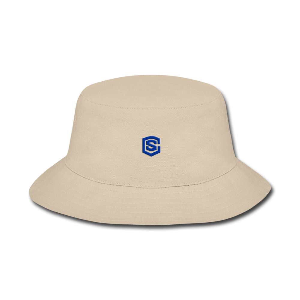 Bucket Hat WITH BLUE LOGO - cream