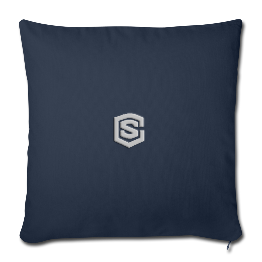 Throw Pillow Cover 18” x 18” WITH SILIVER LOGO - navy