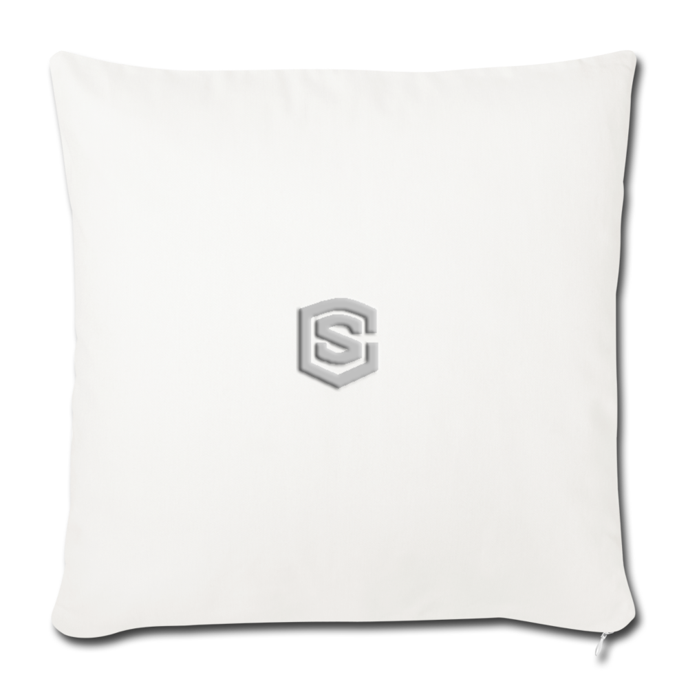 Throw Pillow Cover 18” x 18” WITH SILIVER LOGO - natural white