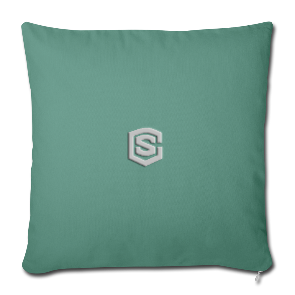 Throw Pillow Cover 18” x 18” WITH SILIVER LOGO - cypress green
