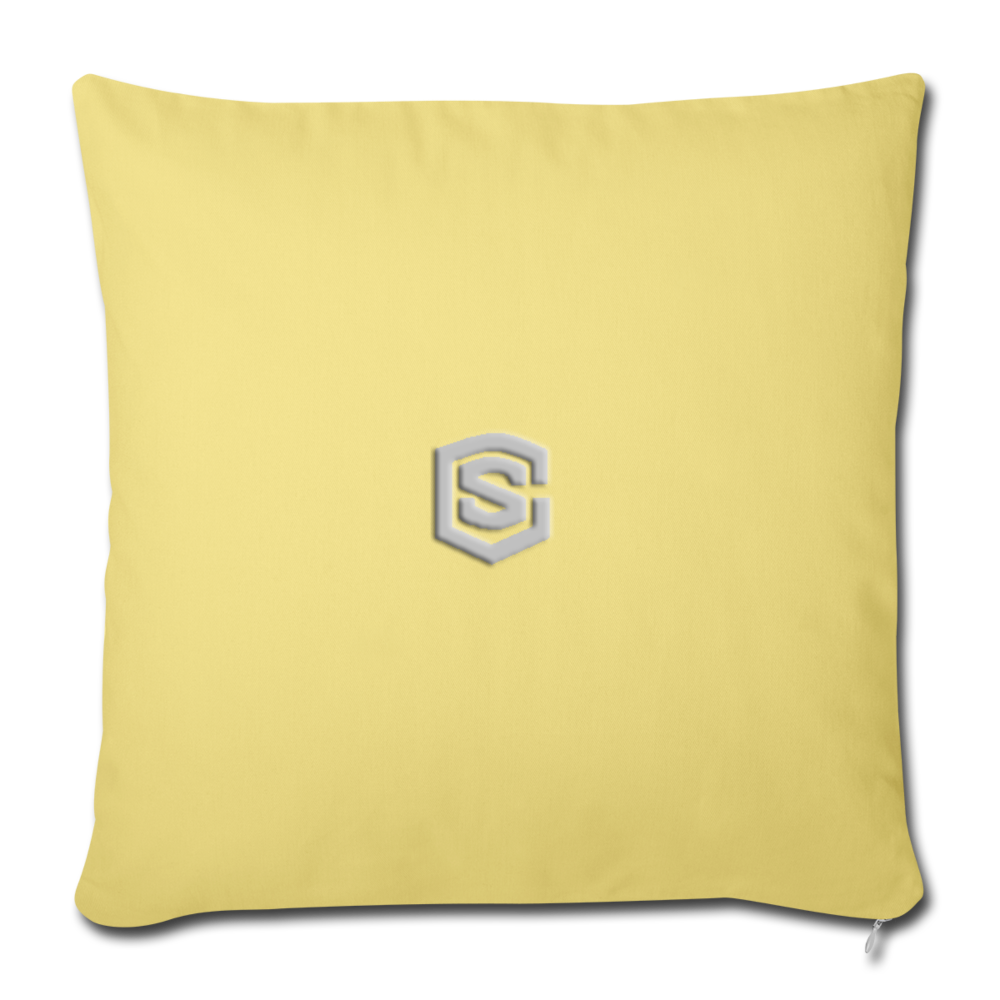 Throw Pillow Cover 18” x 18” WITH SILIVER LOGO - washed yellow
