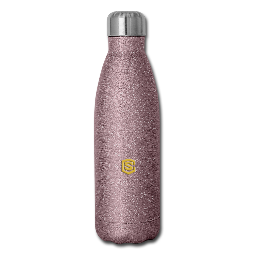 Insulated Stainless Steel Water Bottle WITH GOLD LOGO - pink glitter